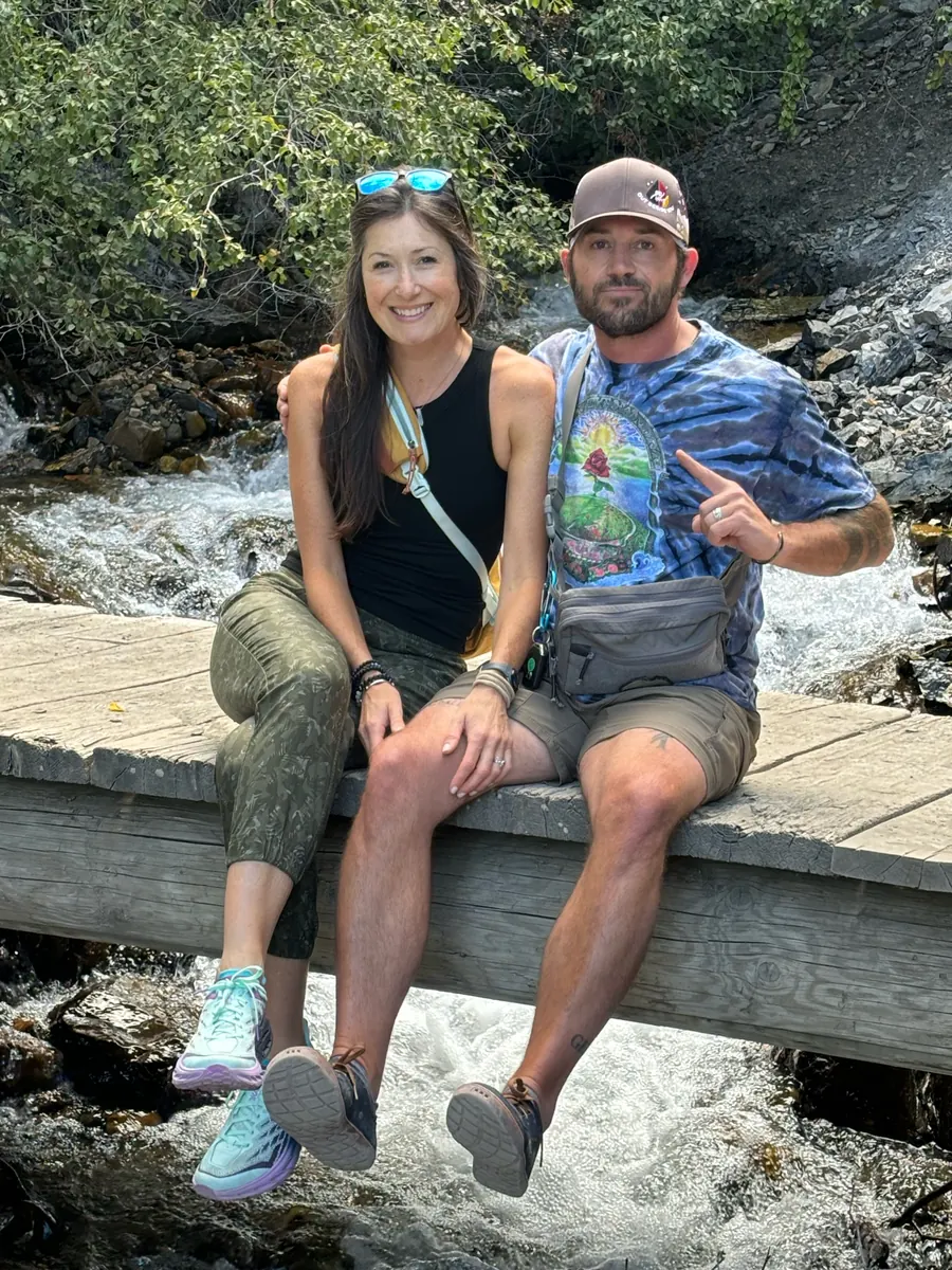Sonny and Julia: resting on a creek bridge