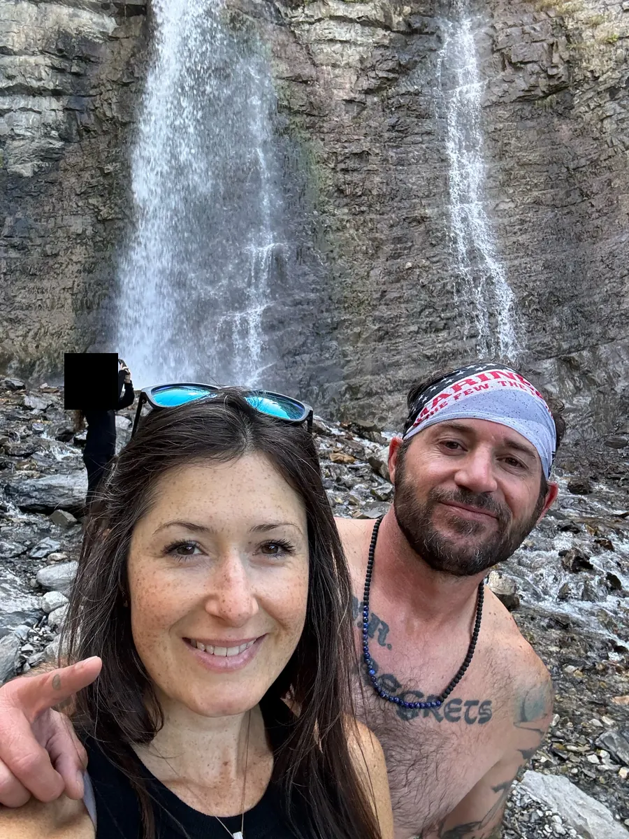 Sonny and Julia: canyon waterfall