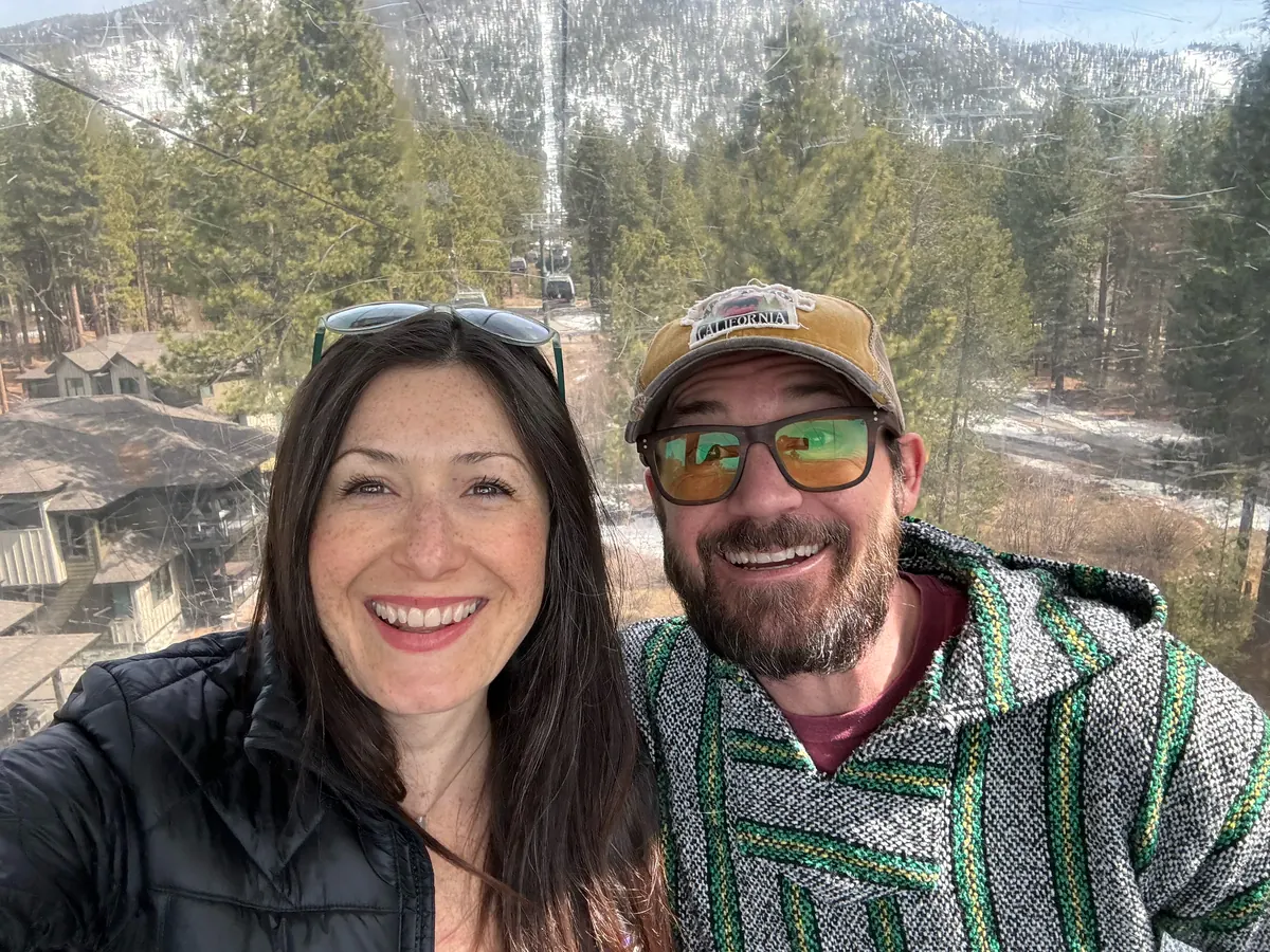 Sonny and Julia: pine forest selfie